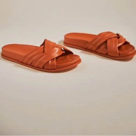 ✅ Silent D Sandals Helena Braided Slides in Orange - Picture 2 of 10